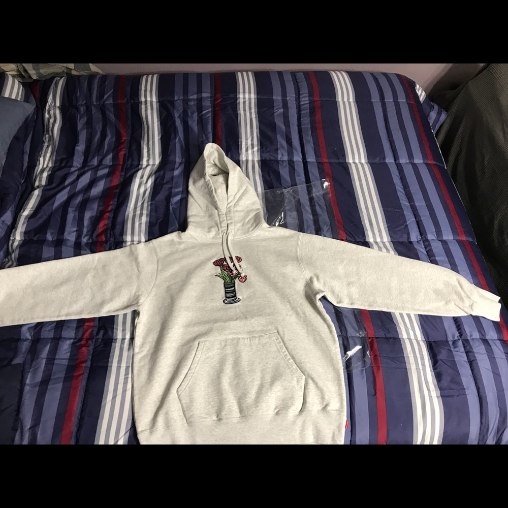 Supreme flower hoodie ash grey